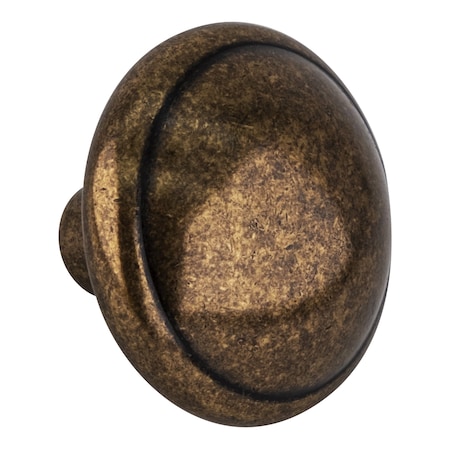 Amerock Traditional Zinc Mushroom Kitchen Cabinet Knob 1-1/4 in. Diameter Burnished Brass BP53000BB
